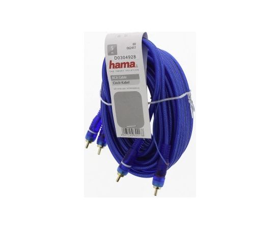 Hama 00062417 RCA Cable, 2 plugs - 2 plugs with remote line, 5m blue