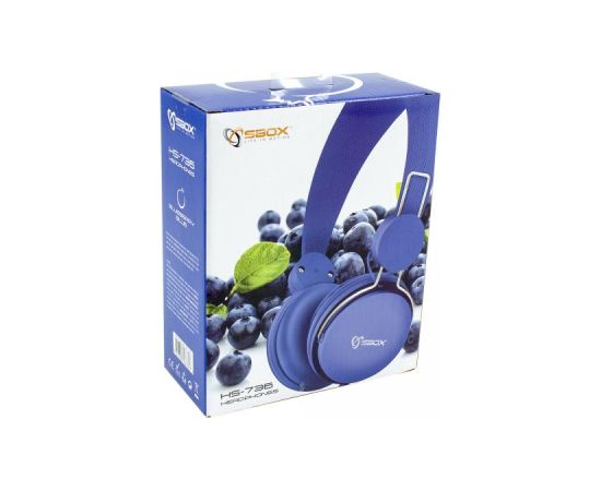 Sbox HS-736BL Blue austiņas ar vadu