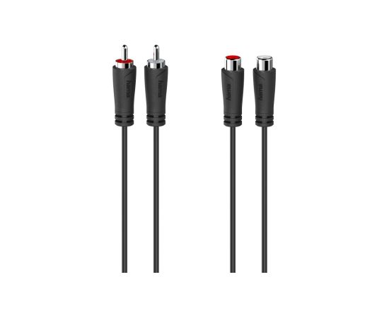 Hama 00205259 Audio Extension Cable, 2 RCA Plugs - 2 RCA Sockets 1.5m