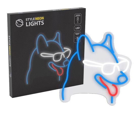 Manta SNL69MT Style Neon Lights Dog With Glasses LED gaismas lenta