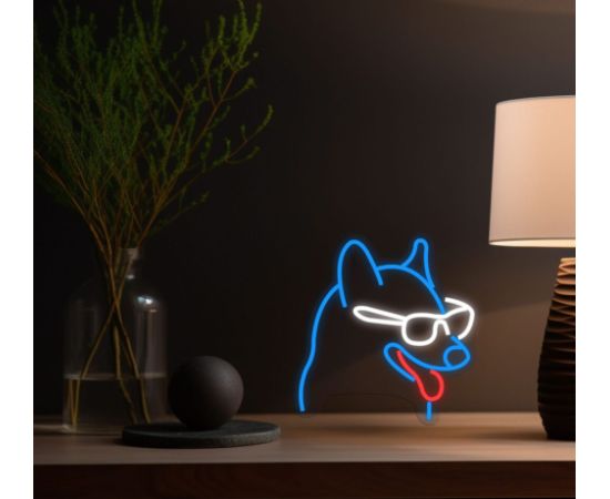 Manta SNL69MT Style Neon Lights Dog With Glasses LED gaismas lenta