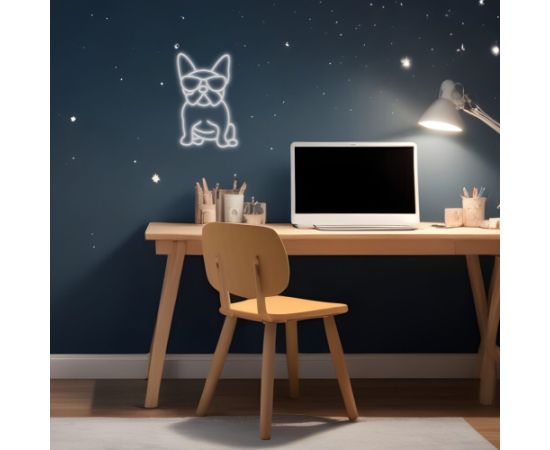 Manta SNL66WH Style Neon Lights Dog French Bulldog white LED gaismas lenta