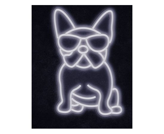 Manta SNL66WH Style Neon Lights Dog French Bulldog white LED gaismas lenta