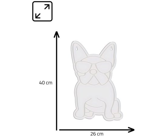 Manta SNL66WH Style Neon Lights Dog French Bulldog white LED gaismas lenta