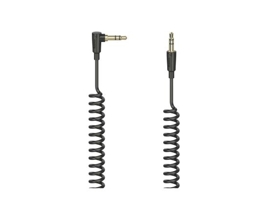 Hama 00205114 Flexi-Slim Spiral Cable, 3.5mm 90 Jack Plug - Plug Stereo 1.5m