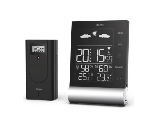 Hama 00186417 Weather Station Black Line black Meteoroloģiskā stacija