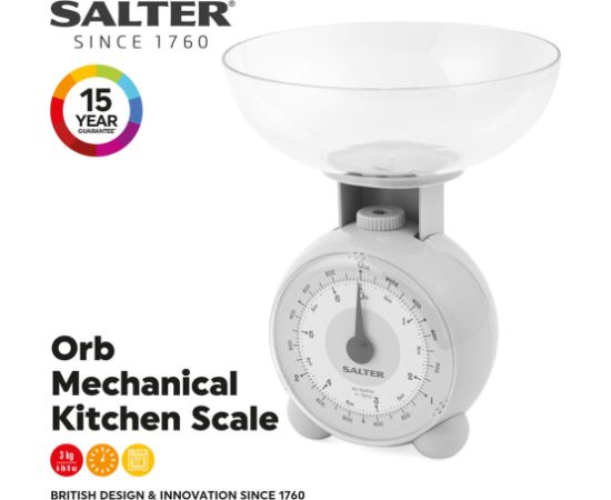 Salter 139 LGFEU16 Orb Kitchen Scale Grey Virtuves svari