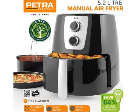 Petra PT5175VDEEU10 Manual Air Fryer 5.2L Gaisa fritieris