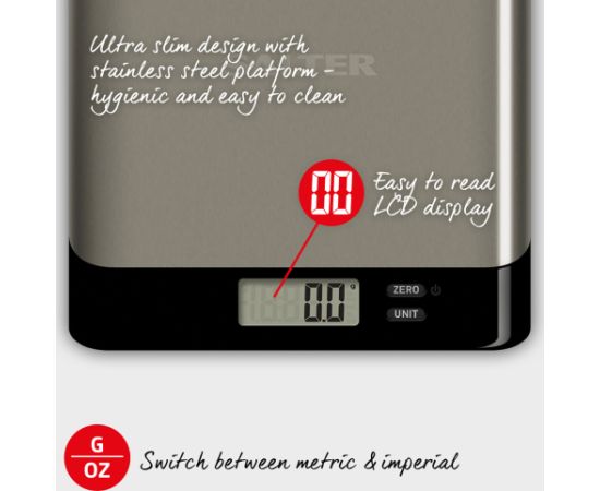 Salter 1052A SSBKDR Arc Pro Stainless Steel Digital Kitchen Scale Virtuves svari