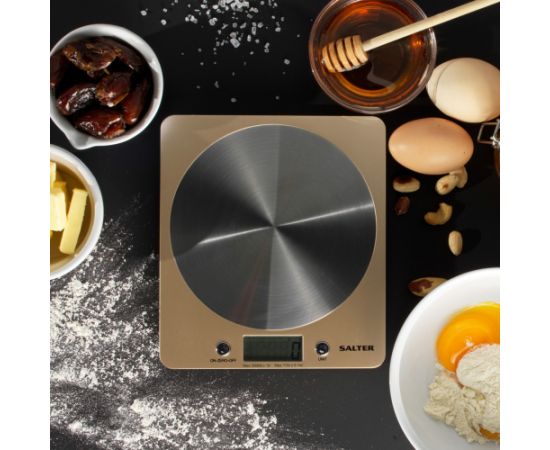 Salter 1036 OLCFEU16 Olympic Disc Electronic Digital Kitchen Scales Gold Virtuves svari