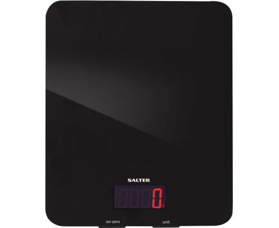 Salter 1150 BKDR 5kg Glass Electronic Kitchen Scales - Black Virtuves svari