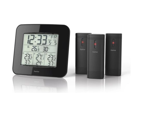 Hama 00186311 Weather station EWS-Trio Black Meteoroloģiskā stacija