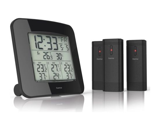 Hama 00186311 Weather station EWS-Trio Black Meteoroloģiskā stacija