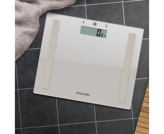 Salter 9113 GY3R Compact Glass Analyser Bathroom Scales - Grey Ķermeņa svari