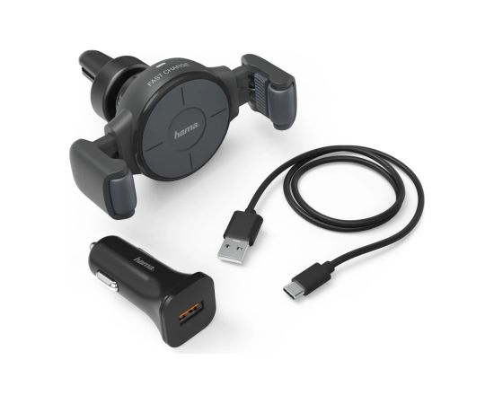 Hama 00187241 FC-10 Flex-Set Wireless Car Charger, Black