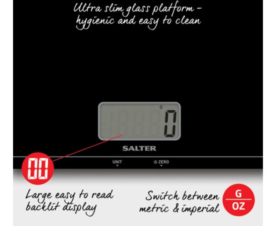 Salter 1172 BKDRCEU16 Large Platform Digital Kitchen Scale Virtuves svari