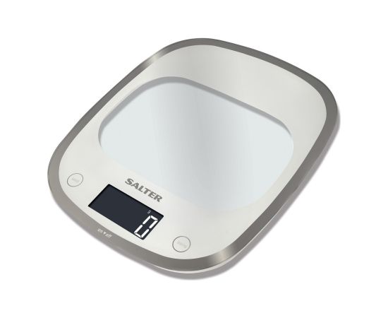 Salter 1050 WHDR White Curve Glass Electronic Digital Kitchen Scales Virtuves svari