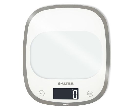 Salter 1050 WHDR White Curve Glass Electronic Digital Kitchen Scales Virtuves svari