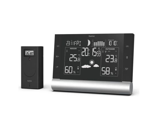 Hama 00186418 Black Line Plus Weather Station black Meteoroloģiskā stacija