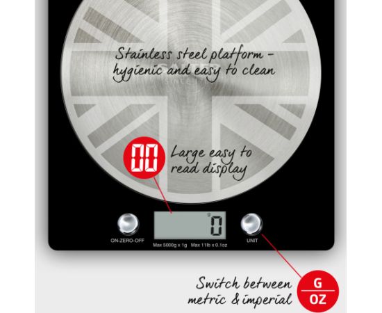 Salter 1036 UJBKDR Great British Disc Digital Kitchen Scale Virtuves svari