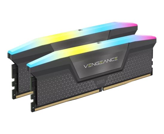 Corsair DDR5 - 32GB - 6000 - CL - 36 (2x 16 GB) dual kit, RAM (gray, CMH32GX5M2E6000Z36, Vengeance RGB, AMD EXPO)