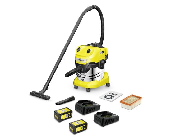 Sausās un mitrās tīrīšanas putekļsūcējs Karcher WD 4-18 S Dual Battery Set