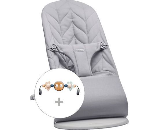 Krēsliņš BabyBjorn Bliss Woven Bundle + rotaļlieta, gaiši pelēks