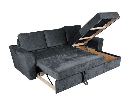 Corner sofa bed INGMAR anthracite