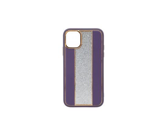 iLike Apple  iPhone 11 Diamonds and Leather Case Purple