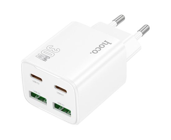 Charger Hoco N56 2xUSB-C/2xUSB-A PD30W white