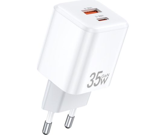 Сетевая зарядка Awei PD66-EU GaN 35W USB-A/USB-C белая