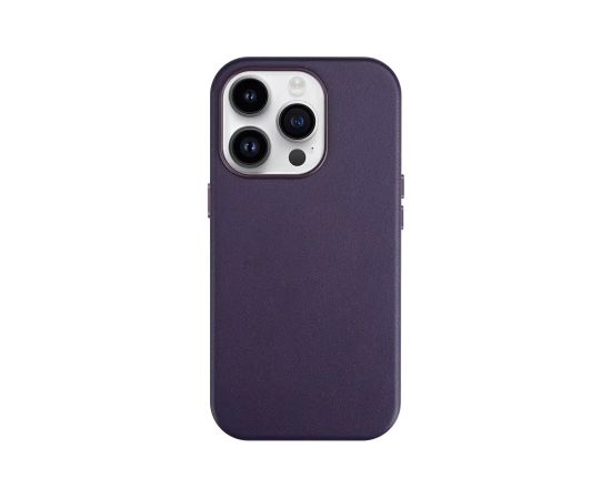 Mag Leather Case Apple iPhone 16 dark purple