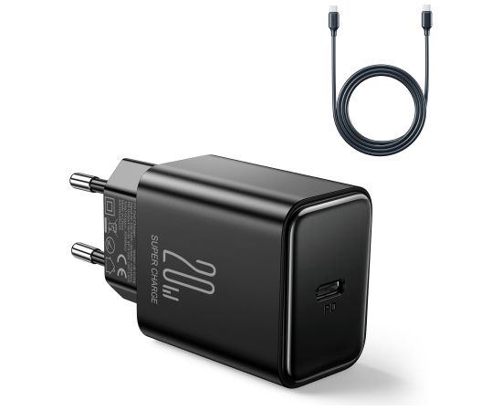 Сетевая зарядка Joyroom JR-TCF06 USB-C PD20W + USB-C to USB-C 1.0m cable черная