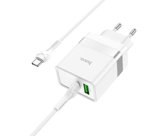 Сетевая зарядка Hoco N21 USB-A/Type-C PD30W+QC3.0 + Type-C белая