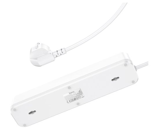 Удлинитель Hoco NS1 Aura 4 слота + 2xUSB-A + Type-C 1.8м белый