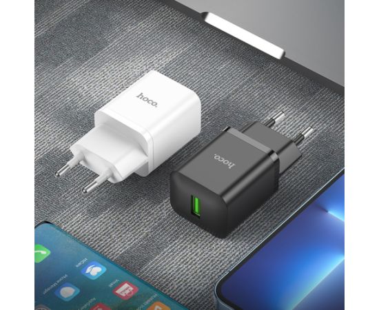 Сетевая зарядка Hoco N26 USB-A Quick Charge 3.0 18W + Type-C черная