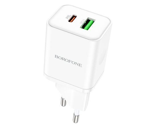 Сетевая зарядка Borofone BN7 Type-C 20W/USB-A 18W PD20W+QC3.0 белая