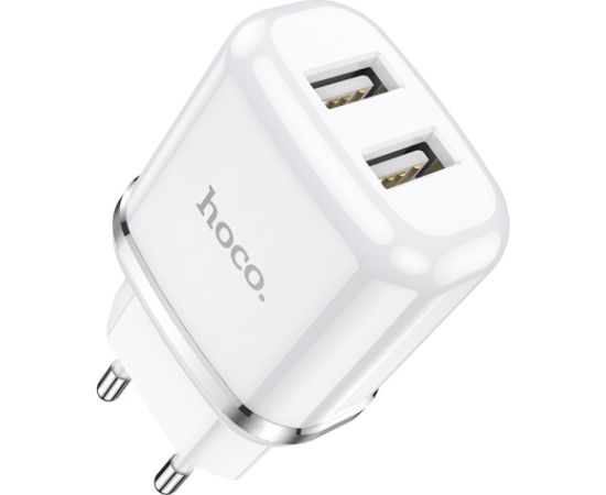 Сетевая зарядка HOCO N4 c 2 USB (2.4A) белая