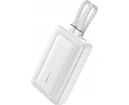 Anker | Power Bank | A1681H21 | 20000 mAh | USB-C 30W, Lightning 27W | Built-In USB-C and Lightning Cables | White