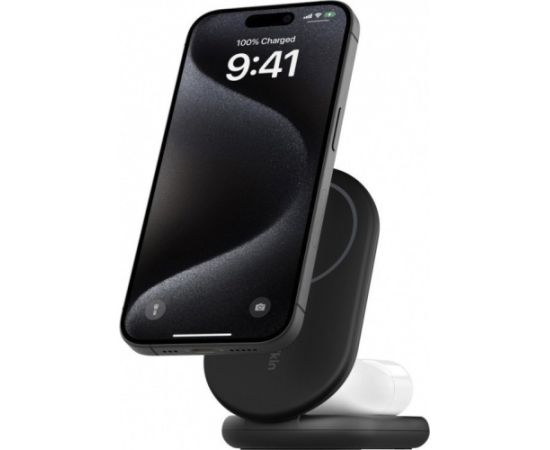 Bezvadu lādētājs Belkin BOOST Charge magnetic 15W 2in1 +output/USB-C bl.WIZ028vfBK