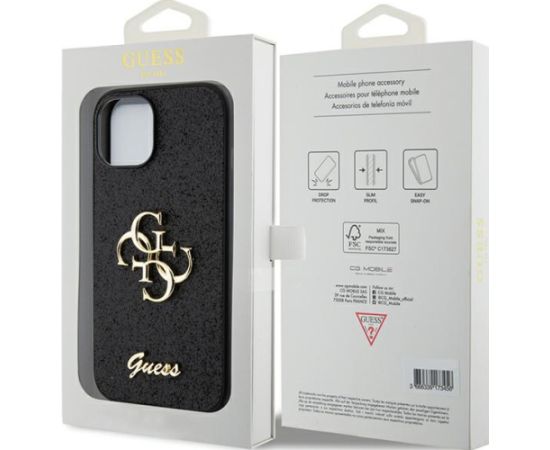 Guess Fixed Glitter Big 4G Case Aizsargapvalks Priekš Apple iPhone 15 Pro