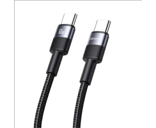 USAMS USB-C kabelis ar USB-C 60W 1,2 m alumīnija datu kabelis SY Series SJ724USB01 (US-SJ724)