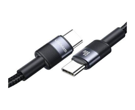 USAMS USB-C kabelis ar USB-C 60W 1,2 m alumīnija datu kabelis SY Series SJ724USB01 (US-SJ724)