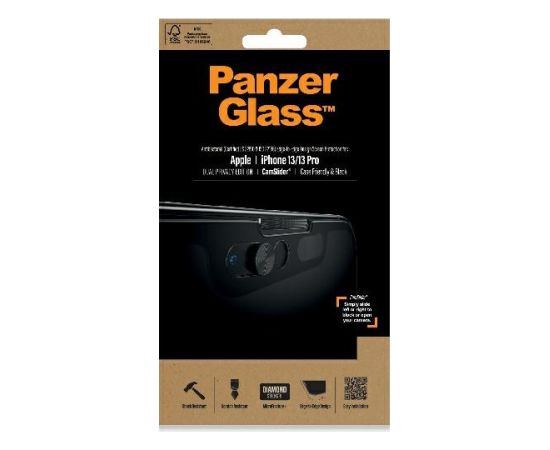 PanzerGlass E2E Microfracture iPhone 13 |13 Pro 6,1" Case Friendly CamSlider Privacy Antibacterial czarny|black P2748