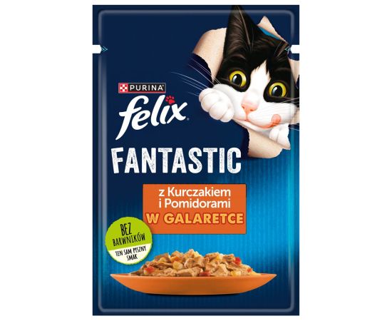 Purina Felix Fanstastic Chicken, Tomato - Wet Cat Food - 85 g