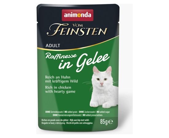 ANIMONDA Vom Feinsten Adult Raffinesse in Jelly rich in Chicken with Game - Wet Cat Food - 85 g