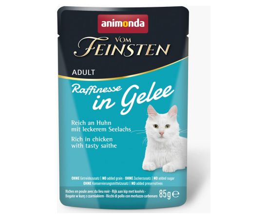 ANIMONDA Vom Feinsten Adult Raffinesse in Jelly rich in Chicken with Black Pollock - wet food for cats - 85g