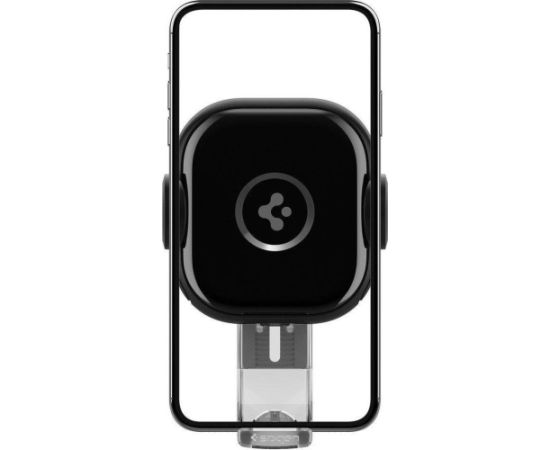 LĀDĒTĀJS  SPIGEN UTS35W ONETAP UNIVERSAL WINDSHIELD & DASHBOARD CAR MOUNT WIRELESS CHARGER BLACK