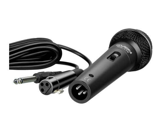 Microphone SVEN MK-110 (wired, dynamic, metal, cable 4.0m, 6.3 / 3.5 mm jack, black)