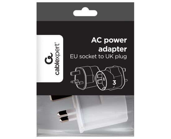 Gembird A-AC-EUFUKM-01 AC power adapter, EU Schuko socket to UK plug, 13 A